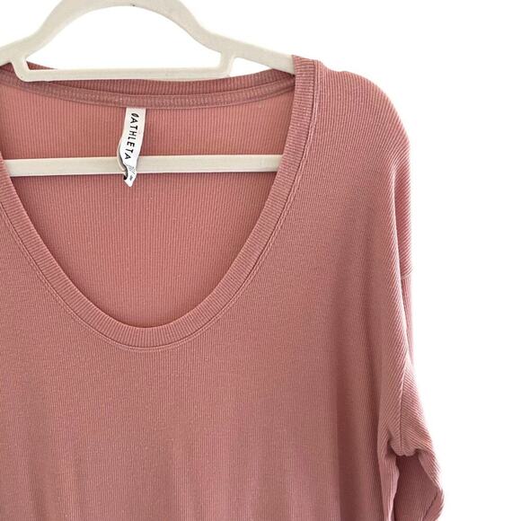 Athleta CloudLight Modal Ribbed Stratus Long Sleeve Pink Shirt Size Medium 0626A - Picture 6 of 10